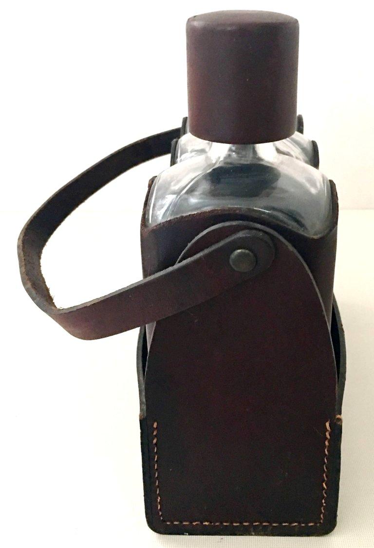 antique leather wrapped bottle