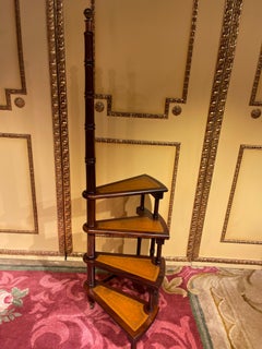 20th Century English Library Step or Stairs/Stepladder, Victorian with Casters