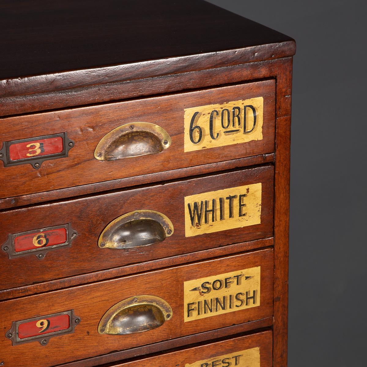 20th Century English Mahogany 24 Drawers Haberdashery, c.1900 6