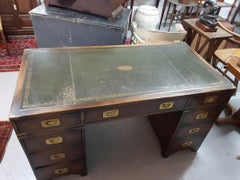 20th Century English Mahogany Colored Military or Campaign Desk, by Reprodux