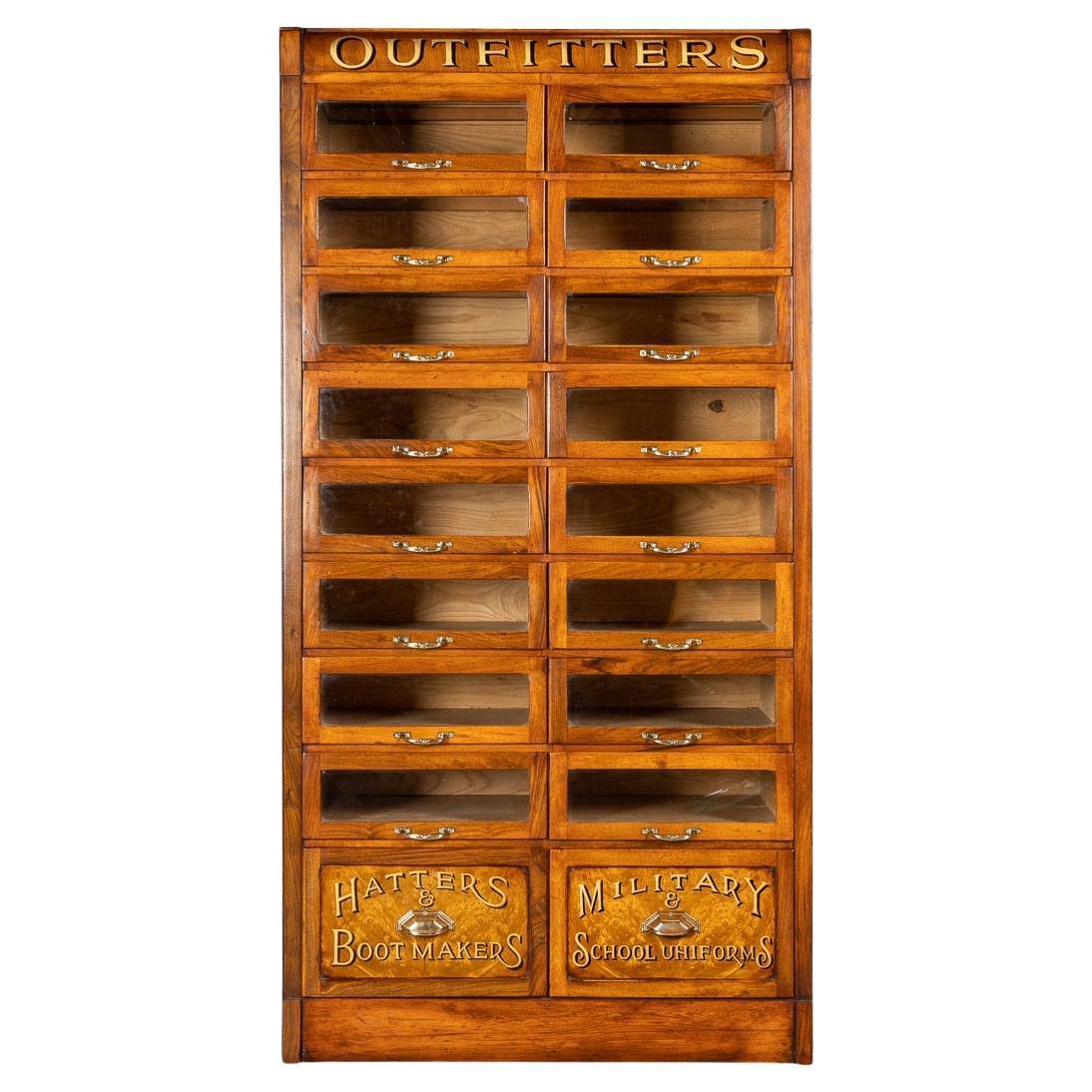 20thC English Walnut Eighteen Drawers Haberdashery Cabinet c.1920