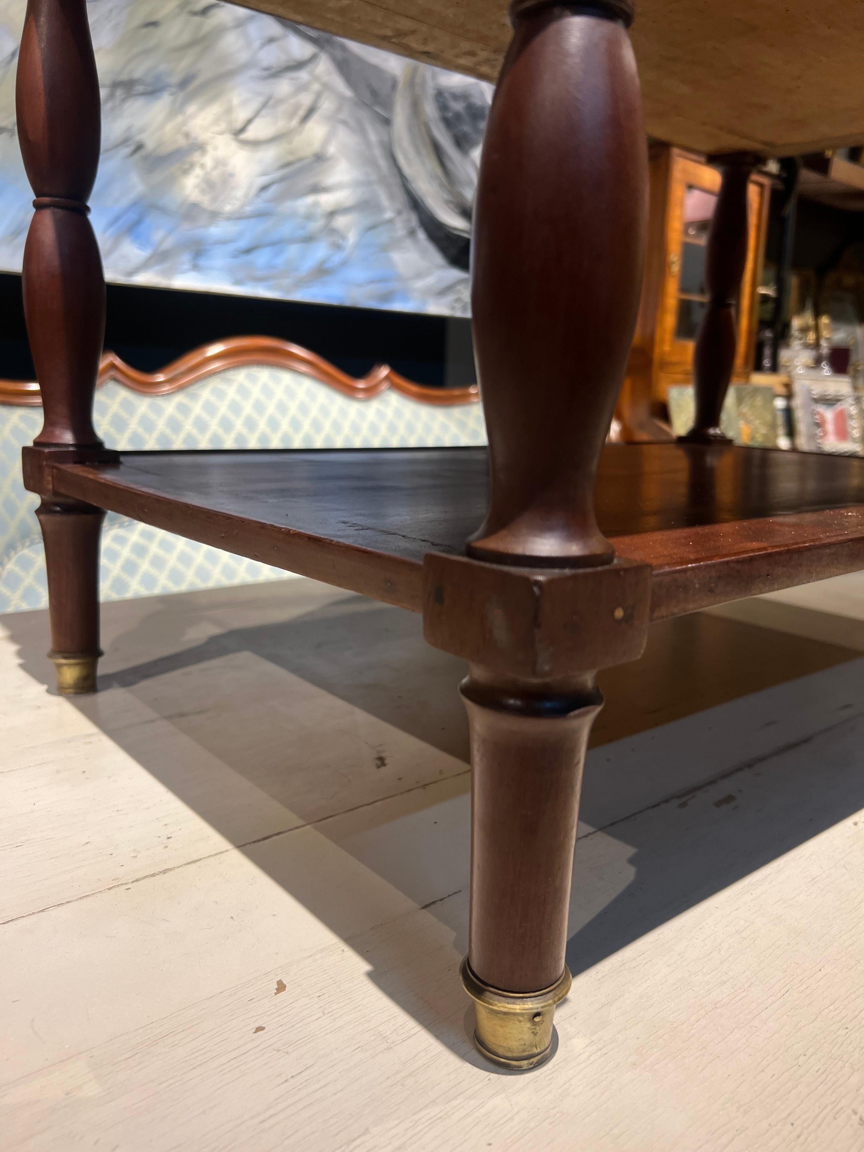 20th Century English Mahogany Serving Table on Three Levels Bamboo Shaped Legs In Good Condition For Sale In Sofia, BG