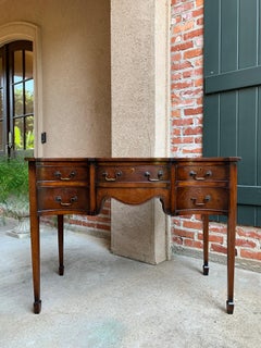 20th Century English Mahogany Writing Desk Regency Neoclassical Table Sideboard
