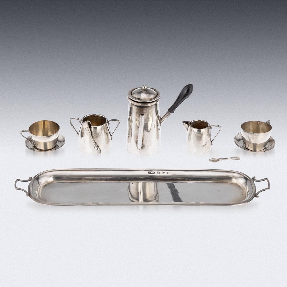 20th Century English Miniature Solid Silver Coffee Service, Birmingham, c.1912 In Good Condition For Sale In Royal Tunbridge Wells, Kent