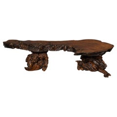 20th Century English Natural Elm Wood Table
