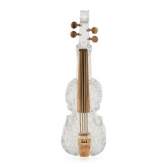 20th Century English Novelty Cut Glass Decanter In The Shape Of A Double Bass