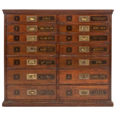 20thC English Mahogany and Brass Fitted Doctors Cabinet Drawers, circa 1930