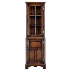 Vintage 20th Century English Oak Corner Cabinet