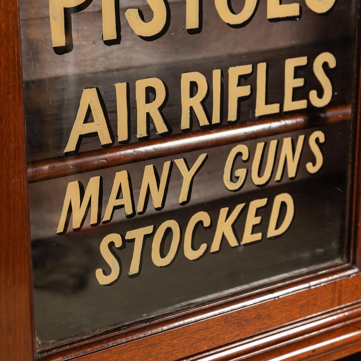 19thC English Walnut Gun Store Advertising Cabinet c.1890 5