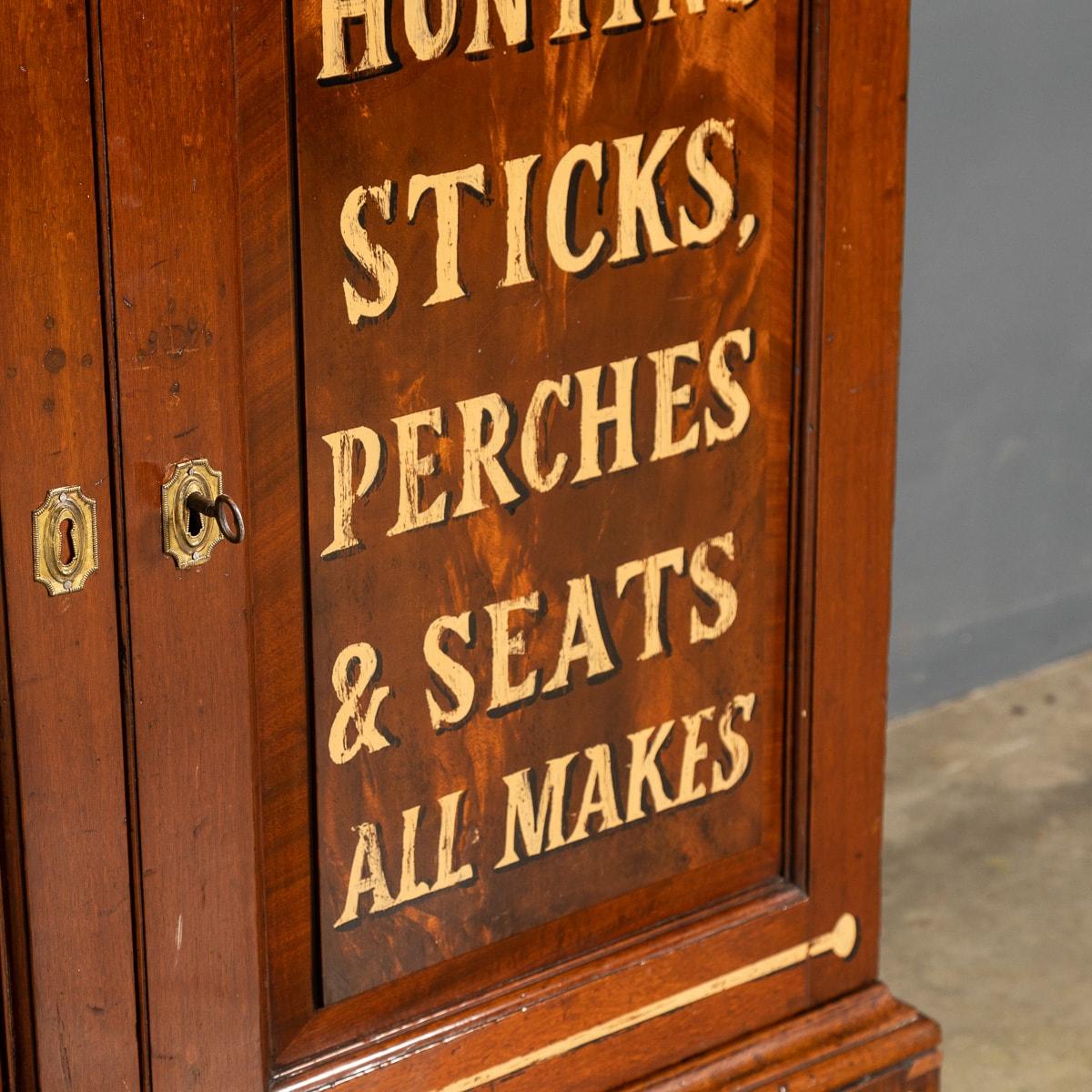 19thC English Walnut Gun Store Advertising Cabinet c.1890 9