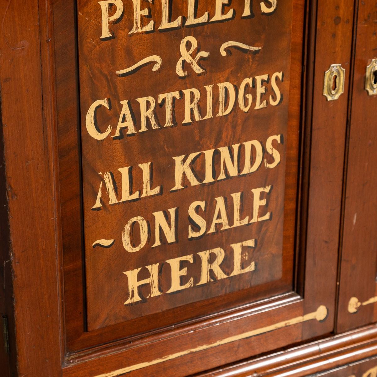 19thC English Walnut Gun Store Advertising Cabinet c.1890 10