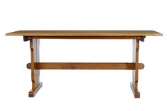 20th Century English Oak Trestle Dining Table