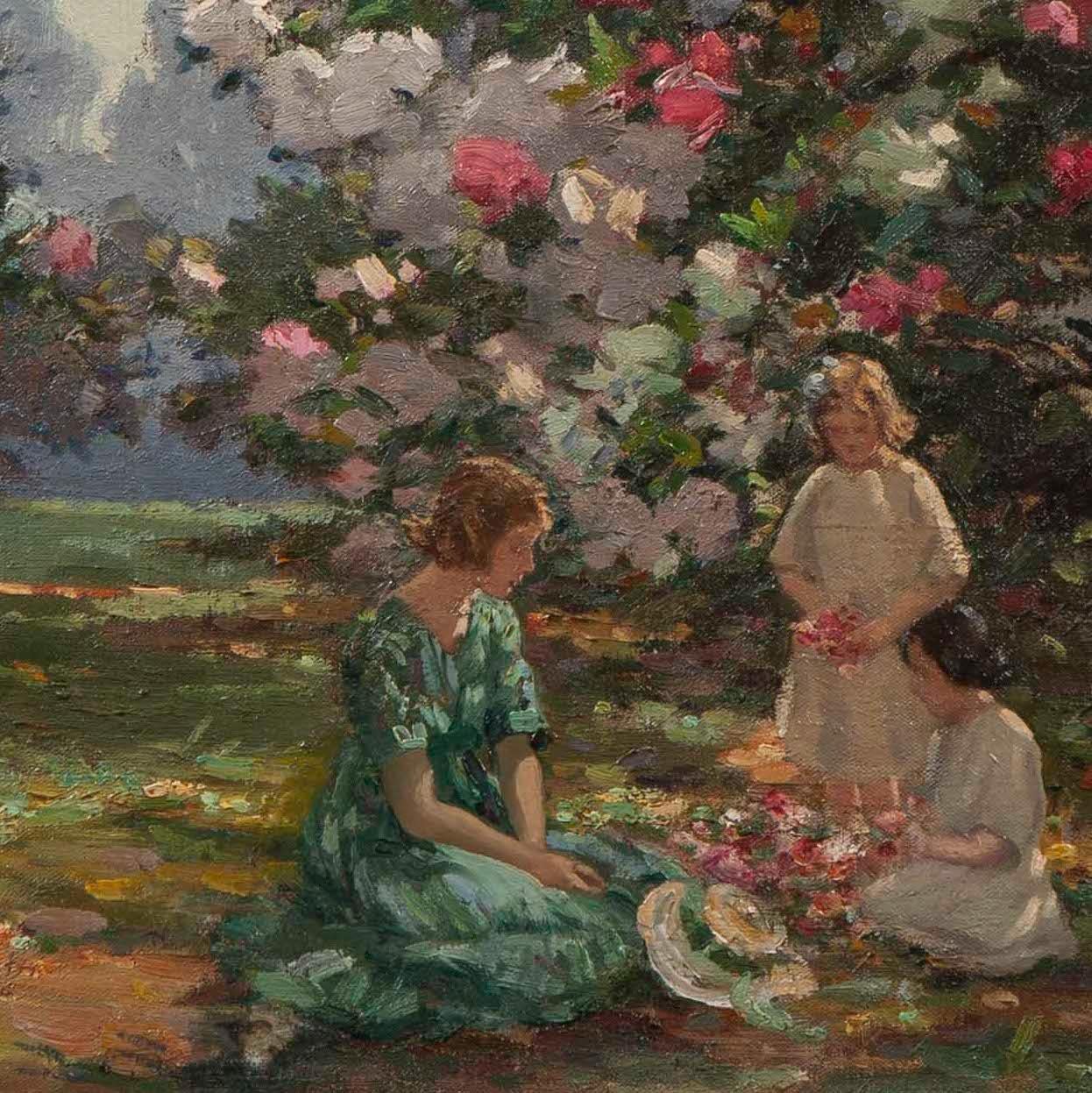 Revival 20th Century English Painting of 'Kew Gardens' by Augustus W. Enness For Sale