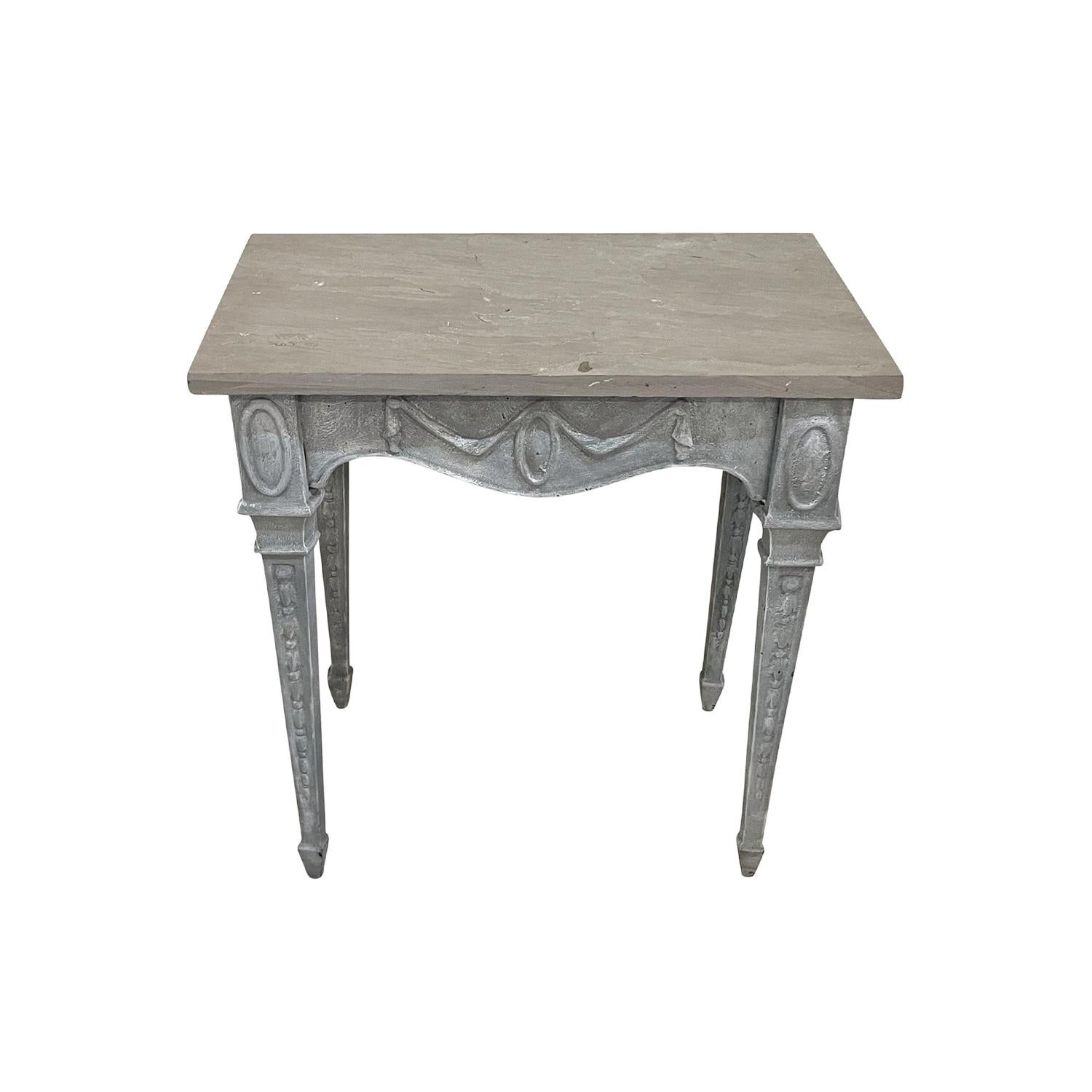 20th Century English Pair of Cast Iron Consoles Tables, Freestanding End Tables In Good Condition For Sale In West Palm Beach, FL