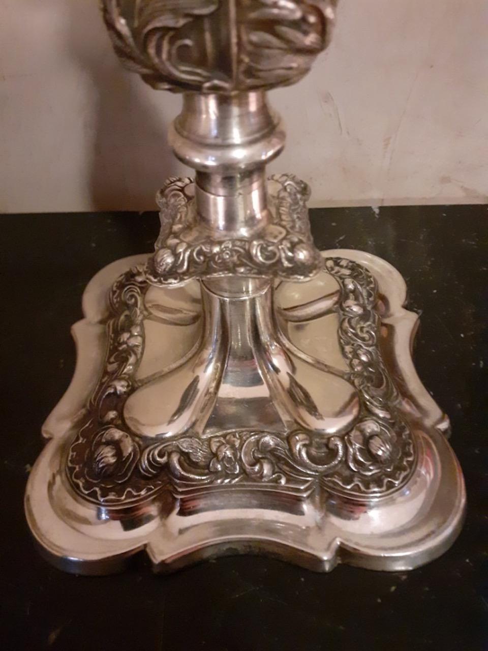 20th Century English Pair of Silver Plate Candleholder, 1930s For Sale 2