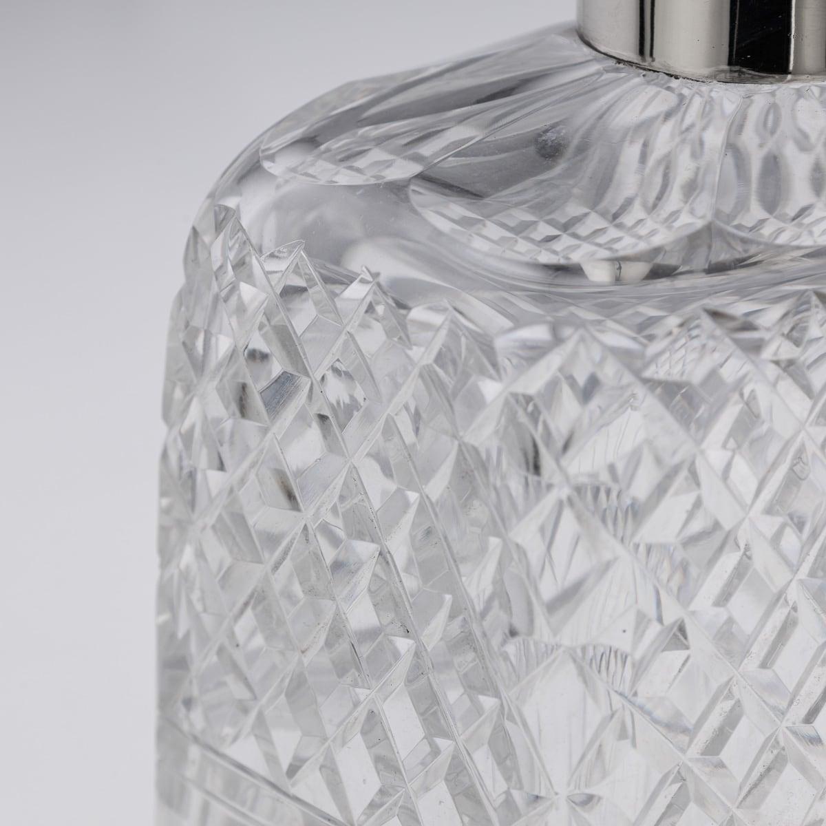 20. Jahrhundert Englisch Paar von massivem Silber & geschliffenem Glas Verriegelung Karaffen c.1925 im Angebot 8