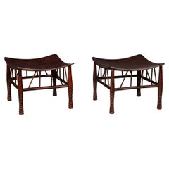 20th Century English Pair of Thebes Stools by Liberty & Co.
