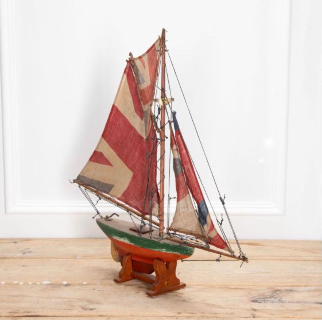 Canvas 20th Century English Pond Yacht
