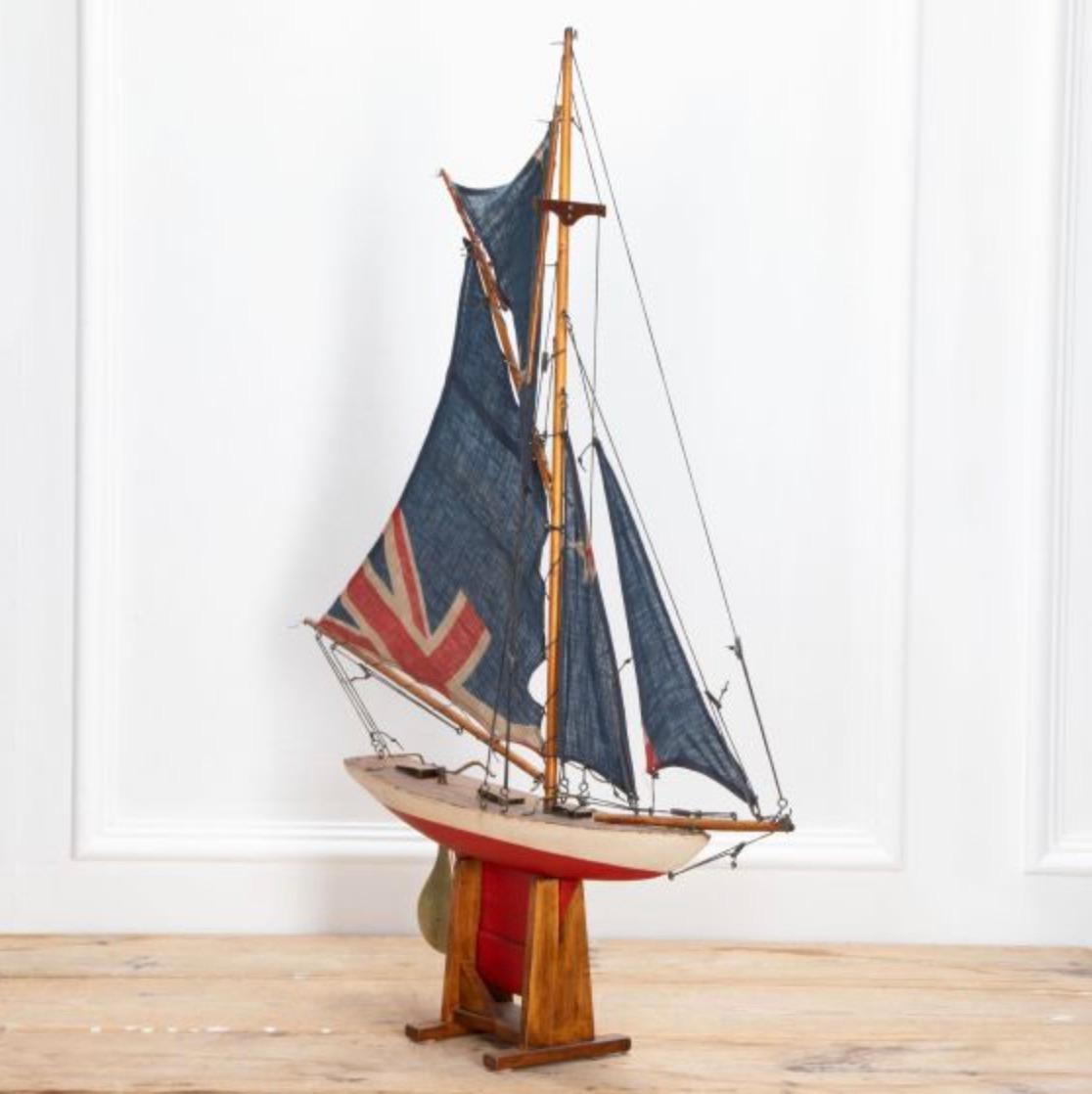 Canvas 20th Century English Pond Yacht