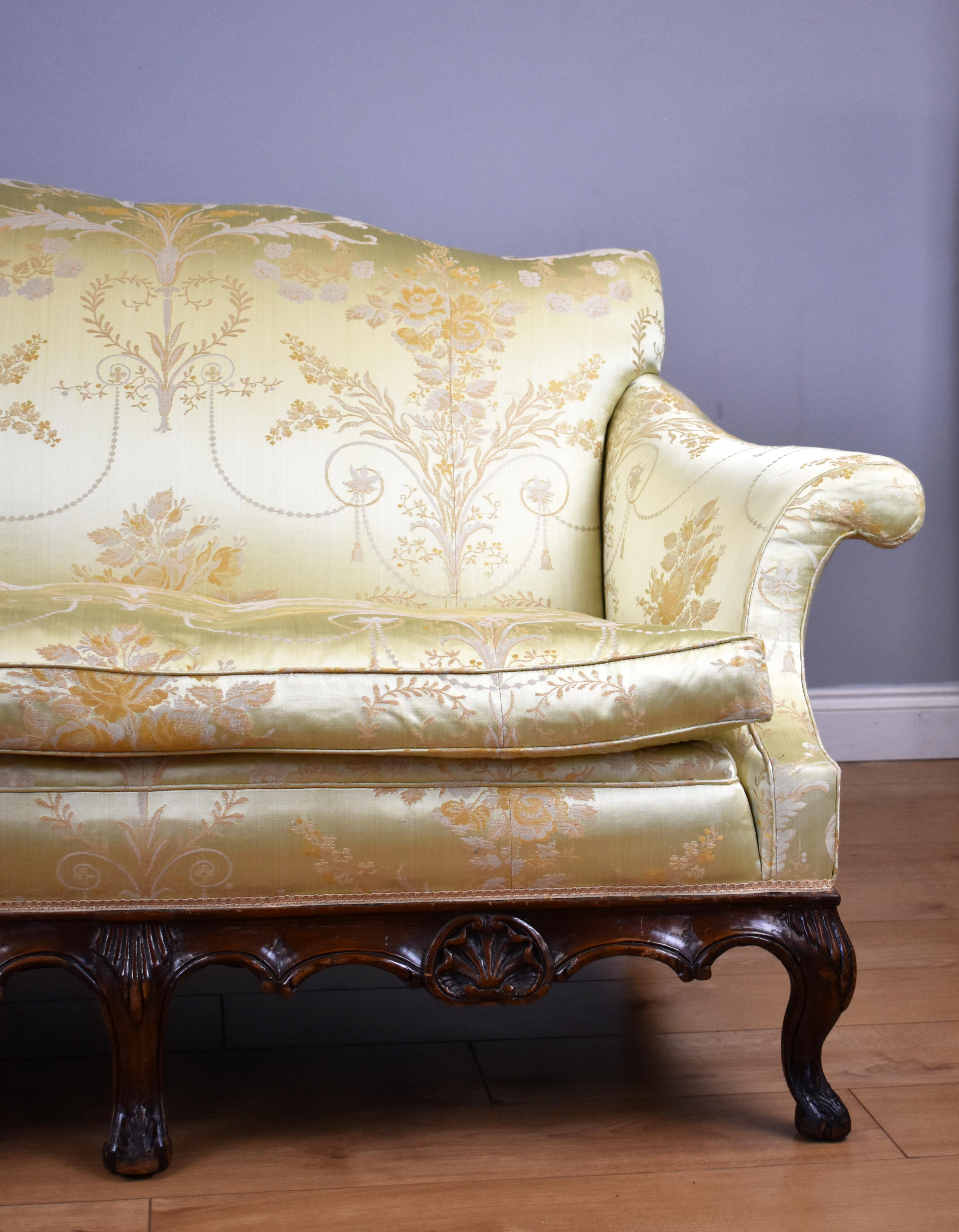Mahogany 20th Century English Queen Anne Style Sofa