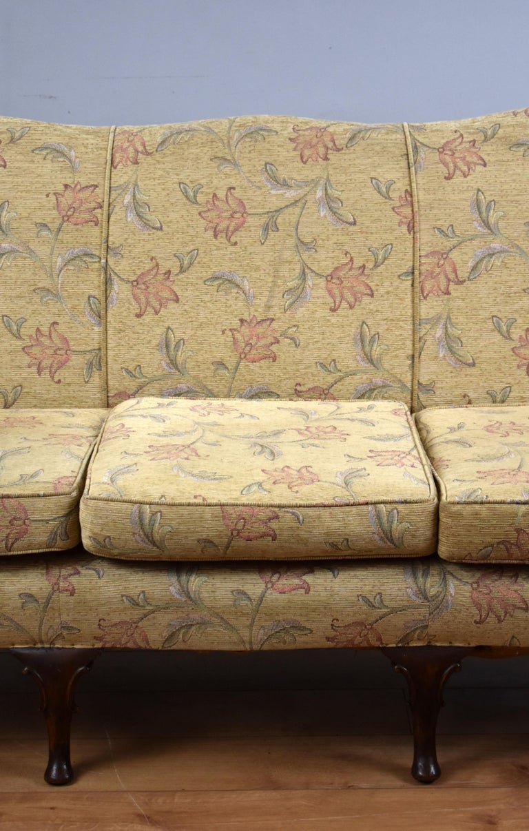 20th Century English Queen Anne Style Wing Back Sofa at 1stDibs