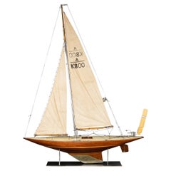 Antique 20th Century English Racing Wood Pond Yacht, c.1960