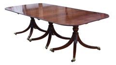 20th Century English Regency Style Mahogany Four Pedestal Dining Table