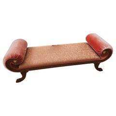 20TH Century English Regency Style Recamier with Scrolled Arms