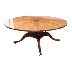 20th Century English Regency Style Rosewood Circular Dining Table