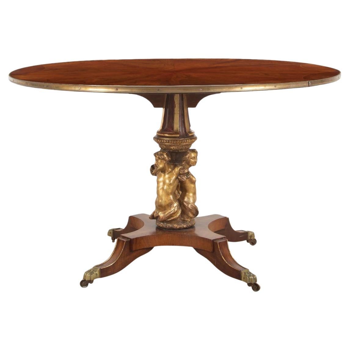 20th Century English Regency Style Tilt Top Table