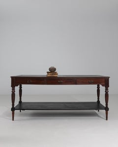 Englischer Regency-Holztisch des 20. Jahrhunderts mit drei Schubladen und Regal