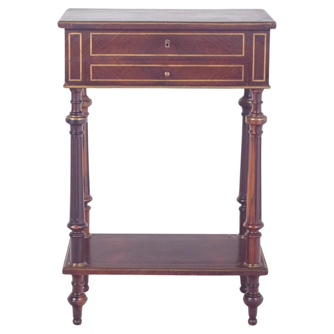 20th Century English Rosewood Dressing Table with Golden Fillets