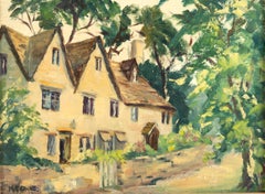 20th Century English School Oil on Board, Cotswolds Scene