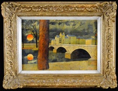 Île Saint Louis - Senna Parigi Francia Pittura surrealista olio su tavola