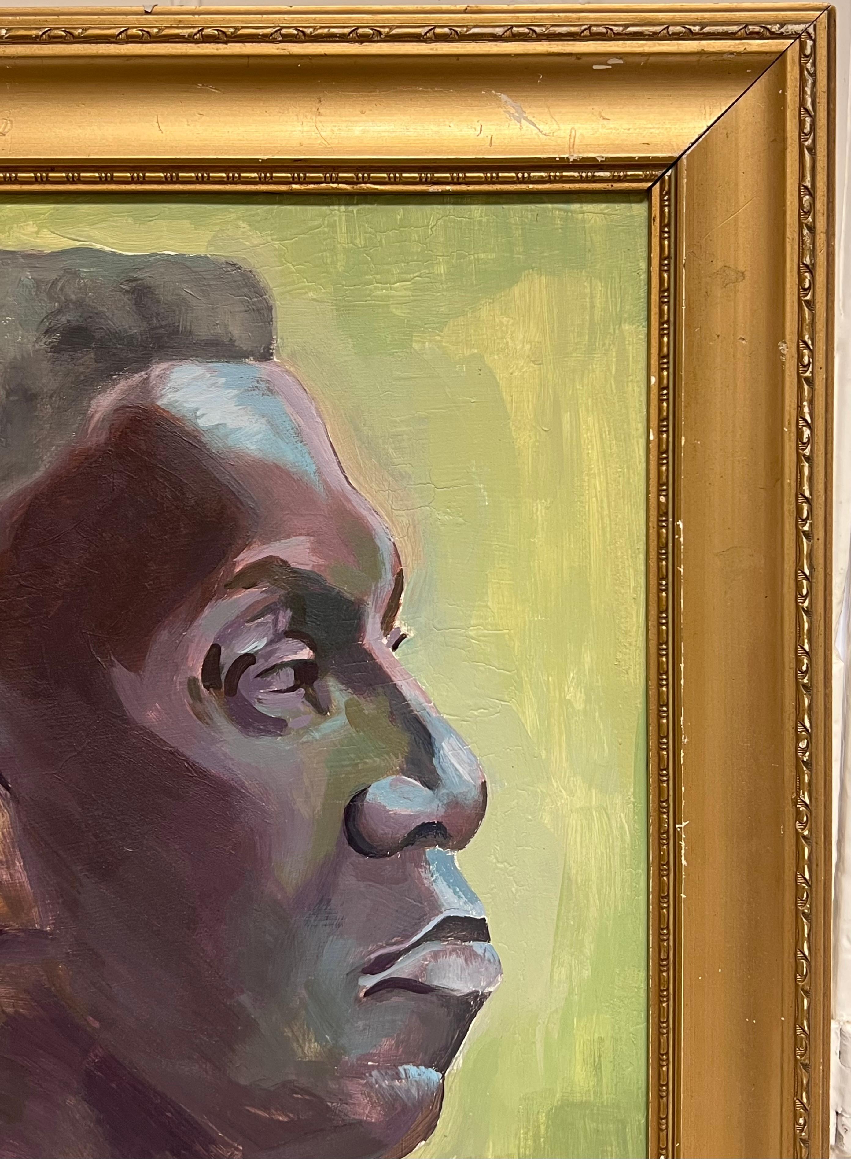 Porträt Profil eines Mannes
von J. Williams, 1980, Englisch
Öl auf Karton, gerahmt
Gerahmt: 18,5 x 14,5 Zoll
Tafel: 15 x 11 Zoll
Verso beschriftet
Provenienz: Privatsammlung, Großbritannien
Condit: sehr guter Zustand

Für weitere Informationen