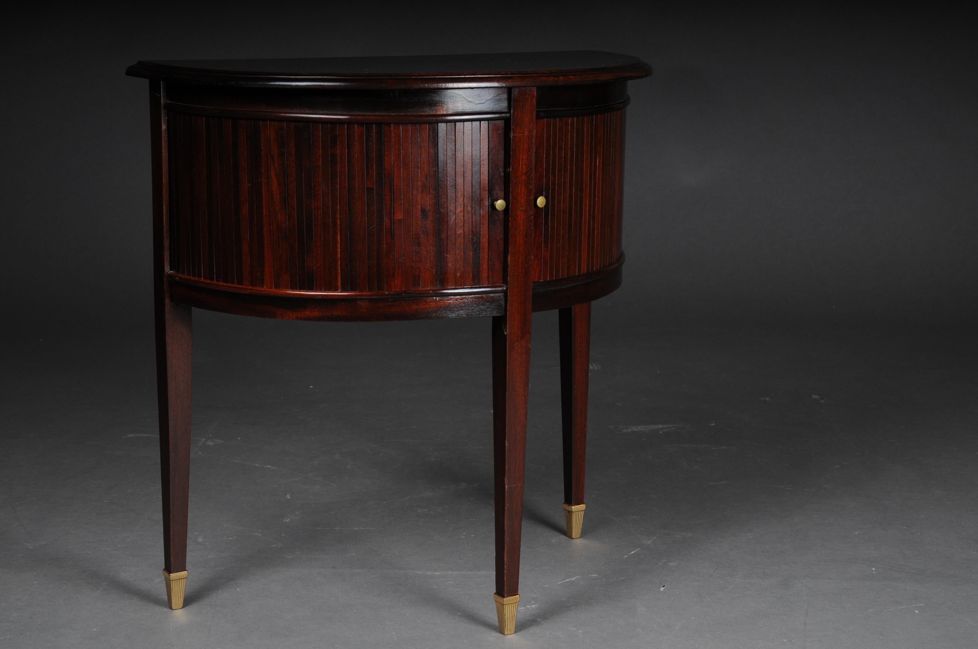 Ottone Cassettiera a muro semicircolare inglese del XX secolo, mogano in vendita