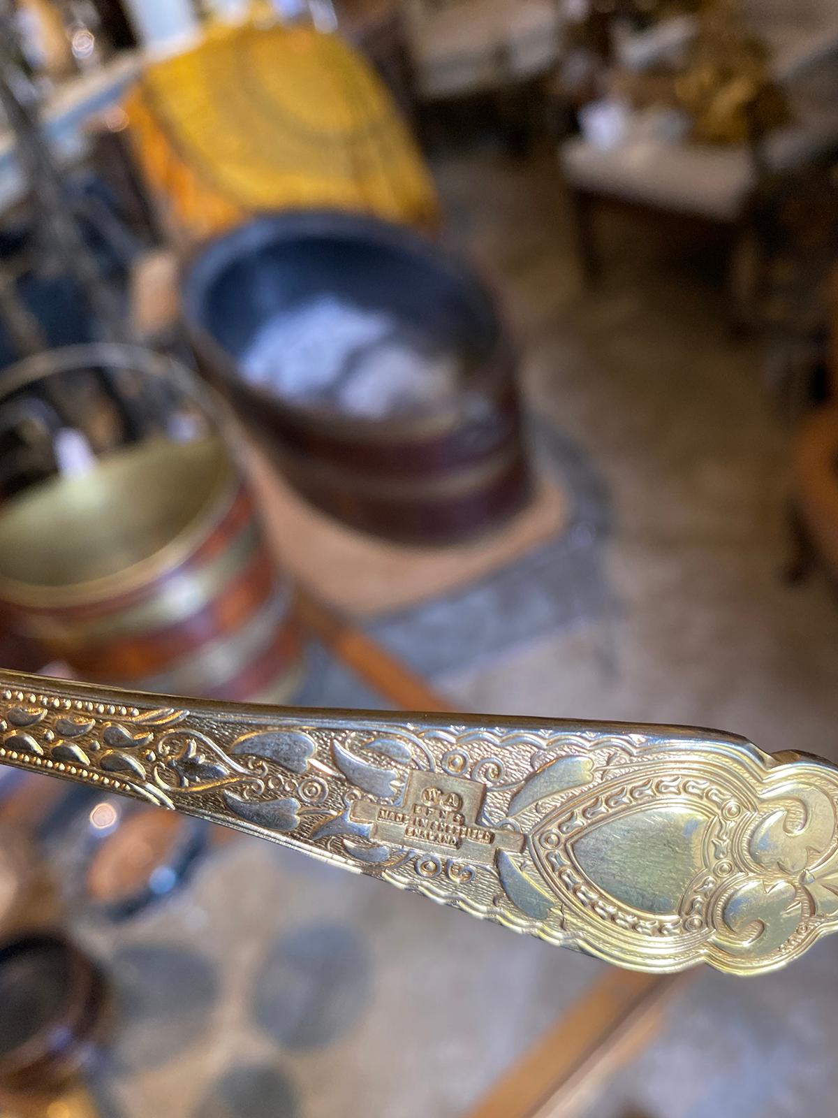20th century English Sheffield gold spoon, Marked WA EPNS Electroplate.