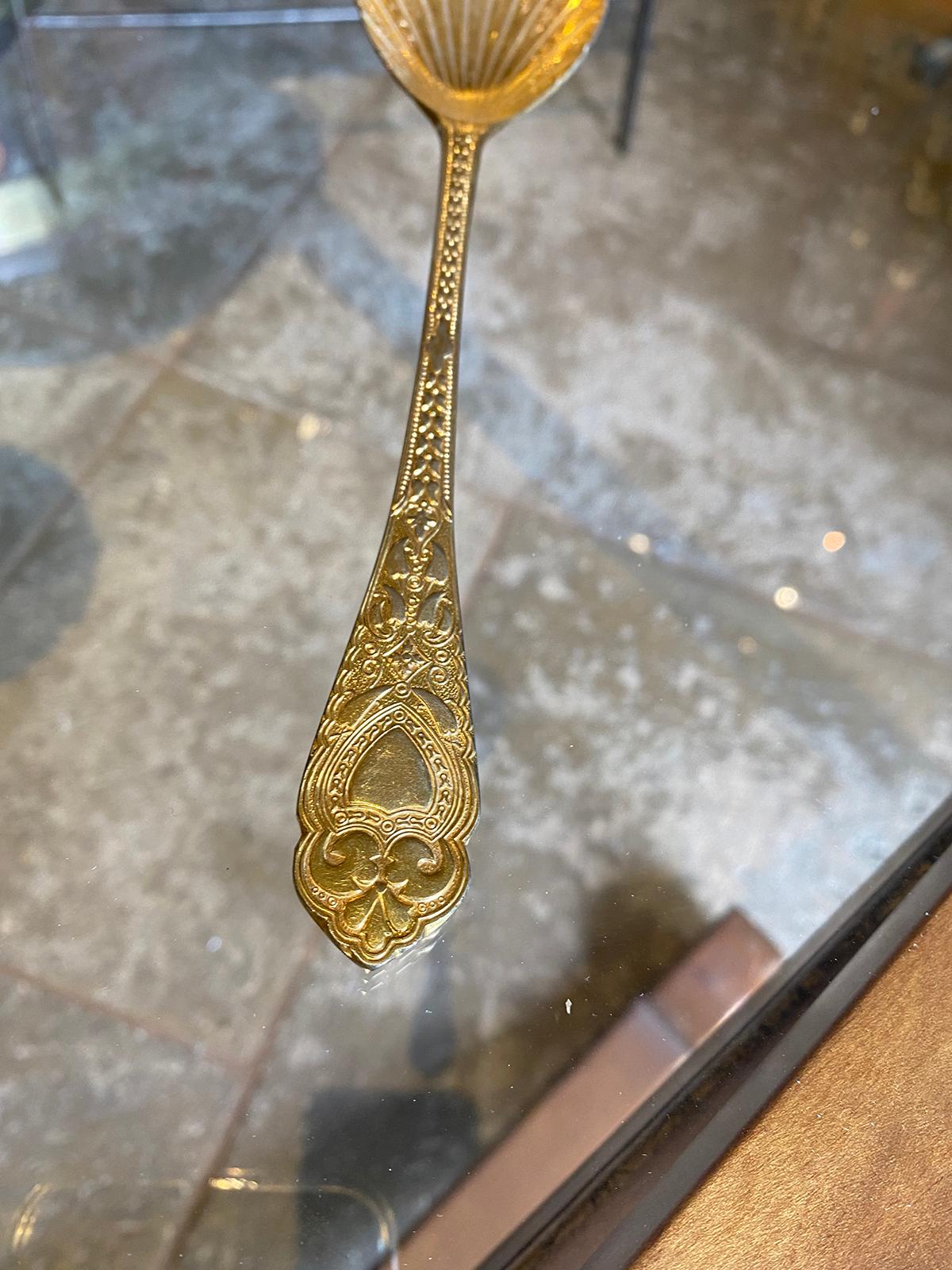 20th Century English Sheffield Gold Spoon, Marked In Good Condition For Sale In Atlanta, GA