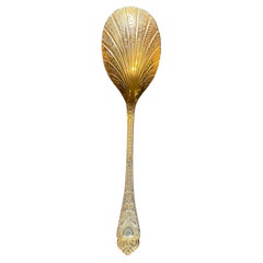 Vintage 20th Century English Sheffield Gold Spoon, Marked