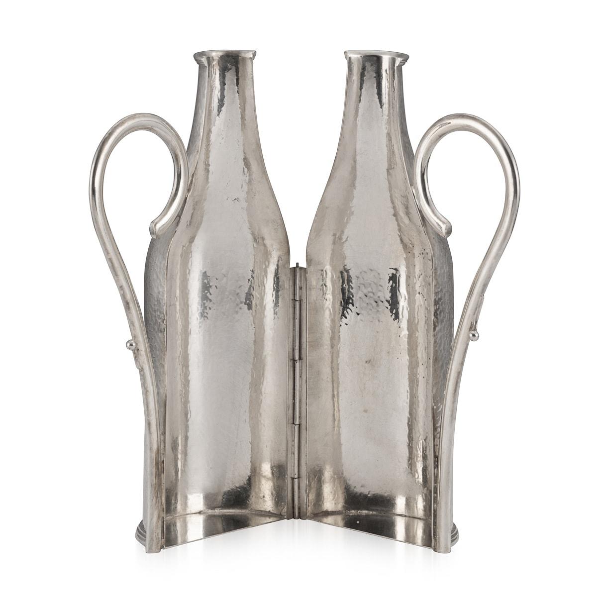 British 20th Century English Silver Plate Bottle Holder By Mappin & Webb, c.1930 For Sale