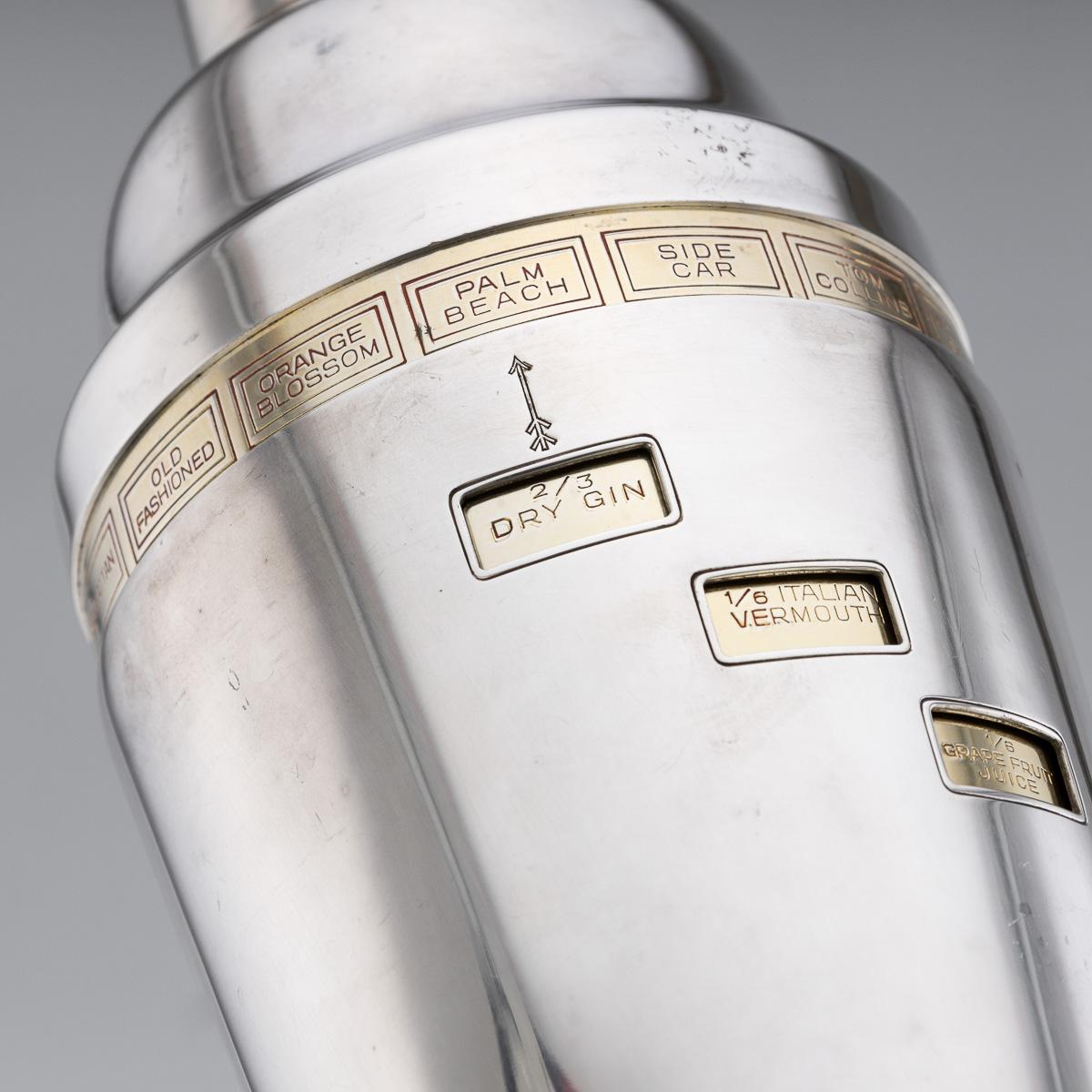 Englischer versilberter Cocktailshaker „Tells-U-How“ des 20. Jahrhunderts, um 1930 im Angebot 7