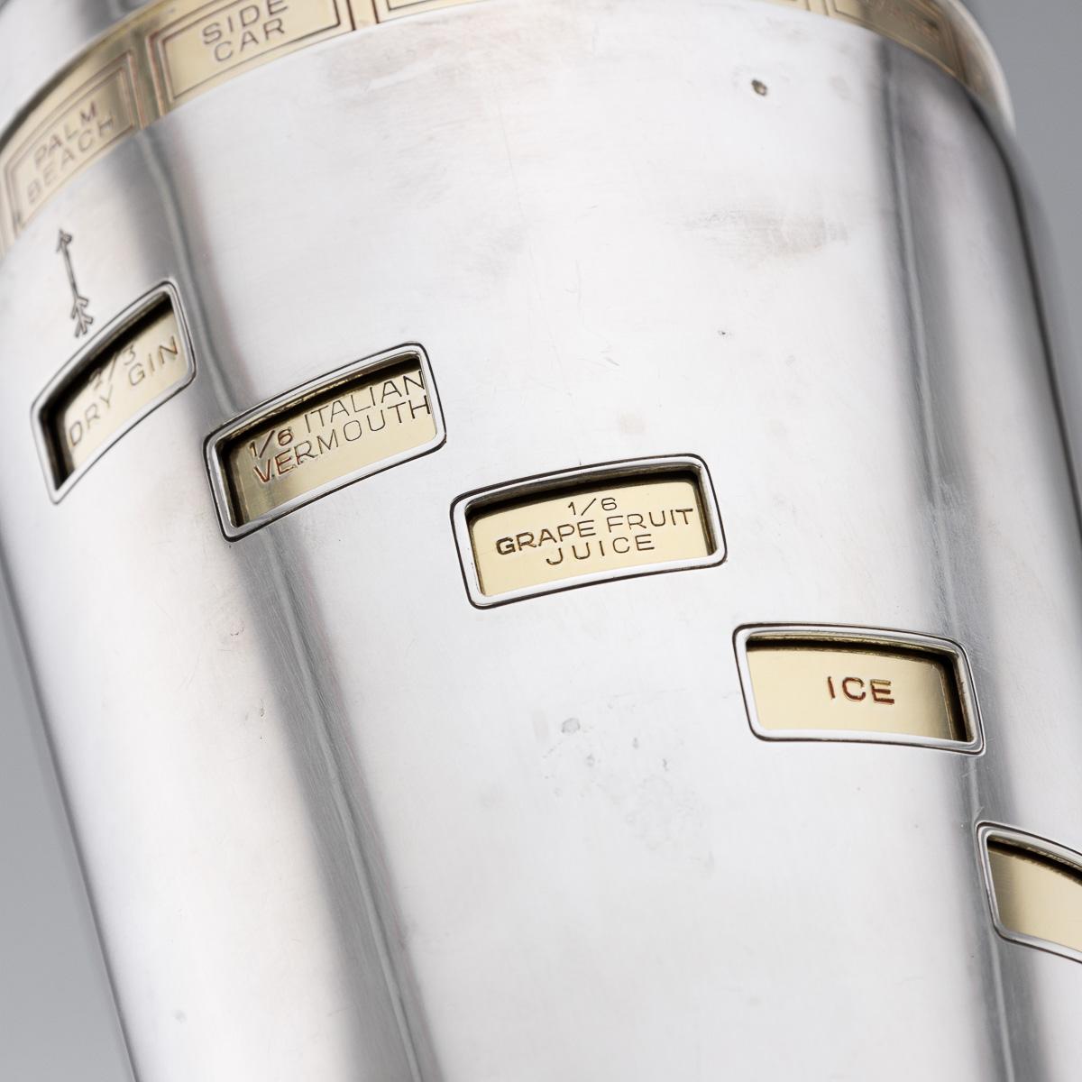 Englischer versilberter Cocktailshaker „Tells-U-How“ des 20. Jahrhunderts, um 1930 im Angebot 8