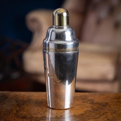 20th Century English Silver Plated "Tells-U-How" Cocktail Shaker c.1930