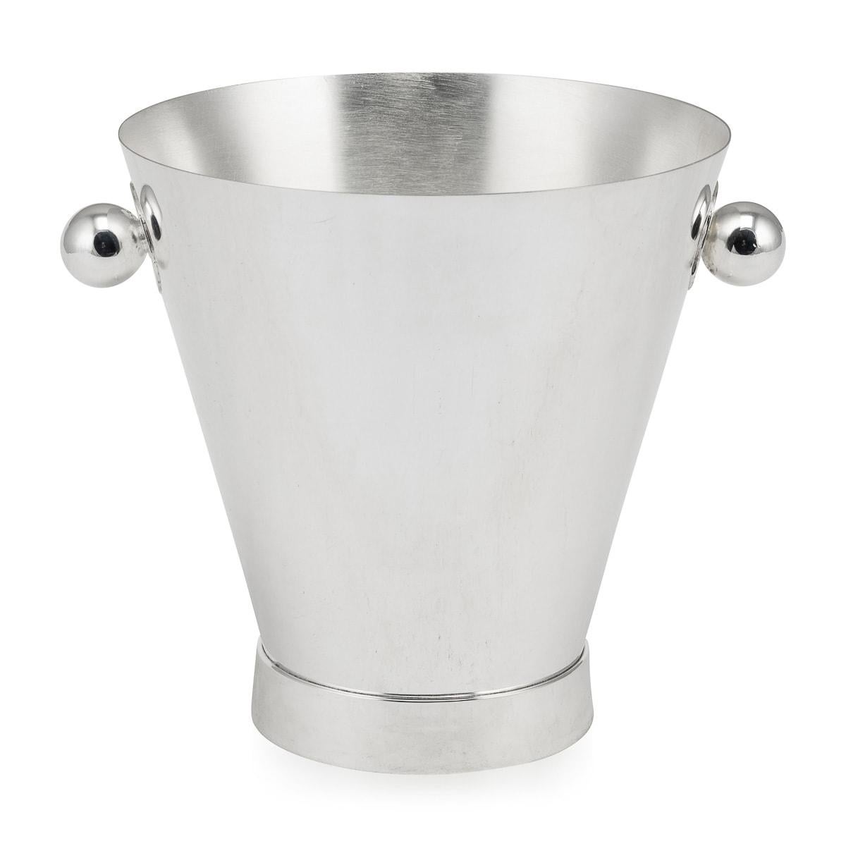 Art Deco 20th Century English Silver Plated Wine Cooler By Mappin & Webb