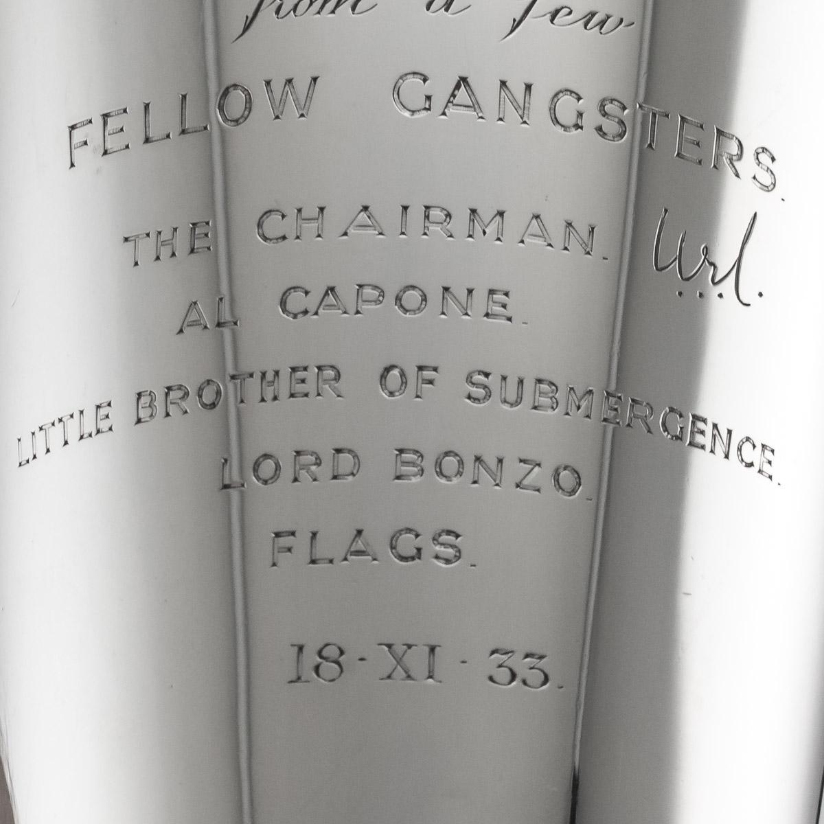 20th Century English Solid Silver 'Al Capone' Cocktail Shaker, Harrods, c. 1931 5