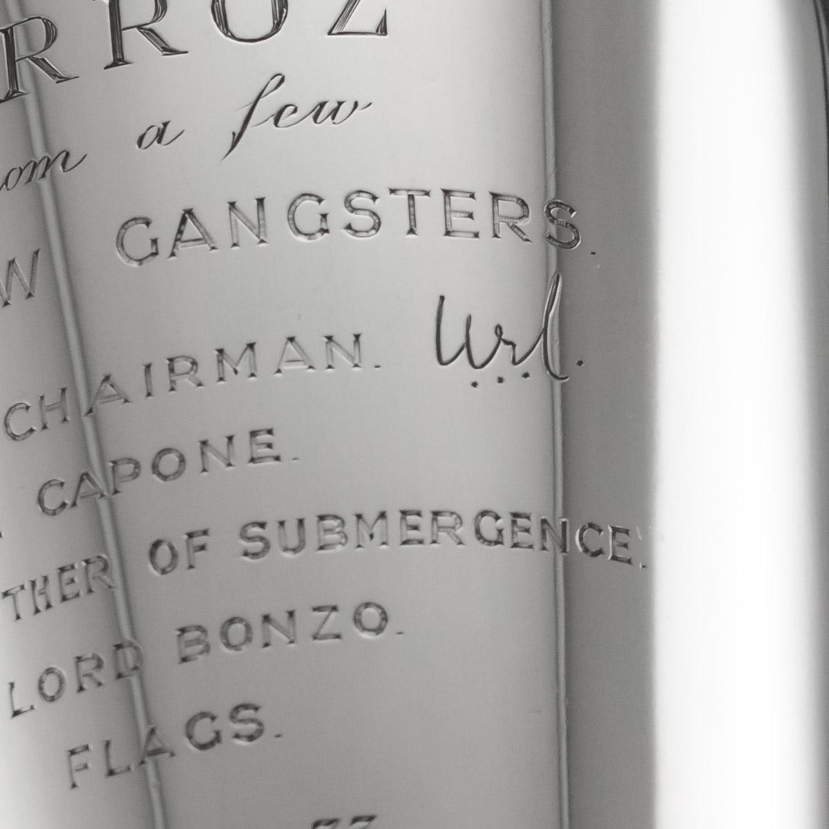 20th Century English Solid Silver 'Al Capone' Cocktail Shaker, Harrods, c. 1931 3