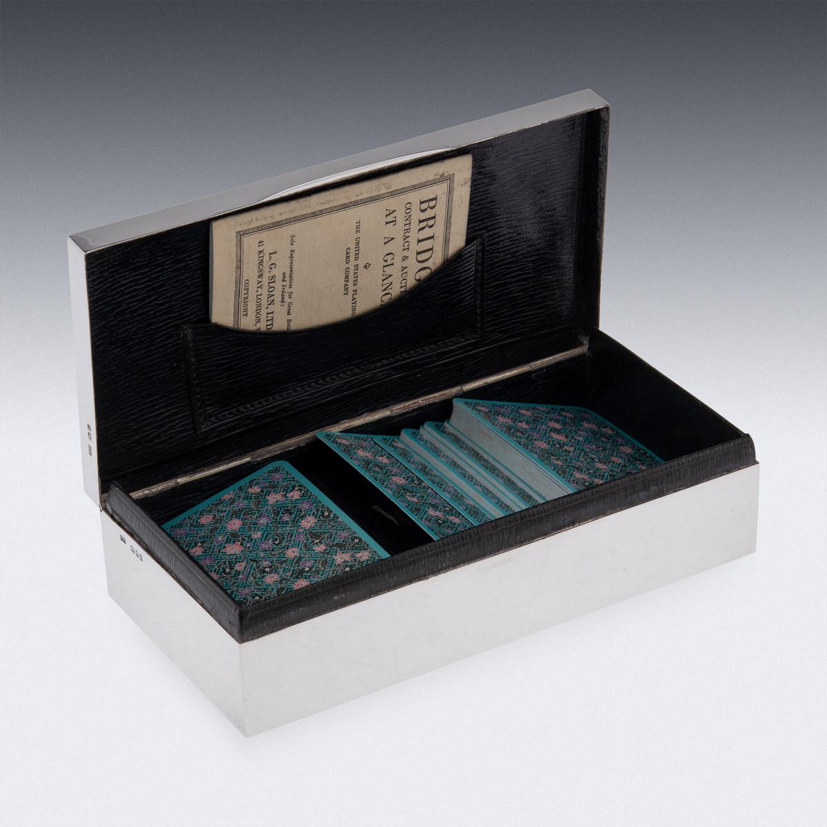 20th Century English Solid Silver Bridge Game Box, Mappin & Webb, c.1918 For Sale 2