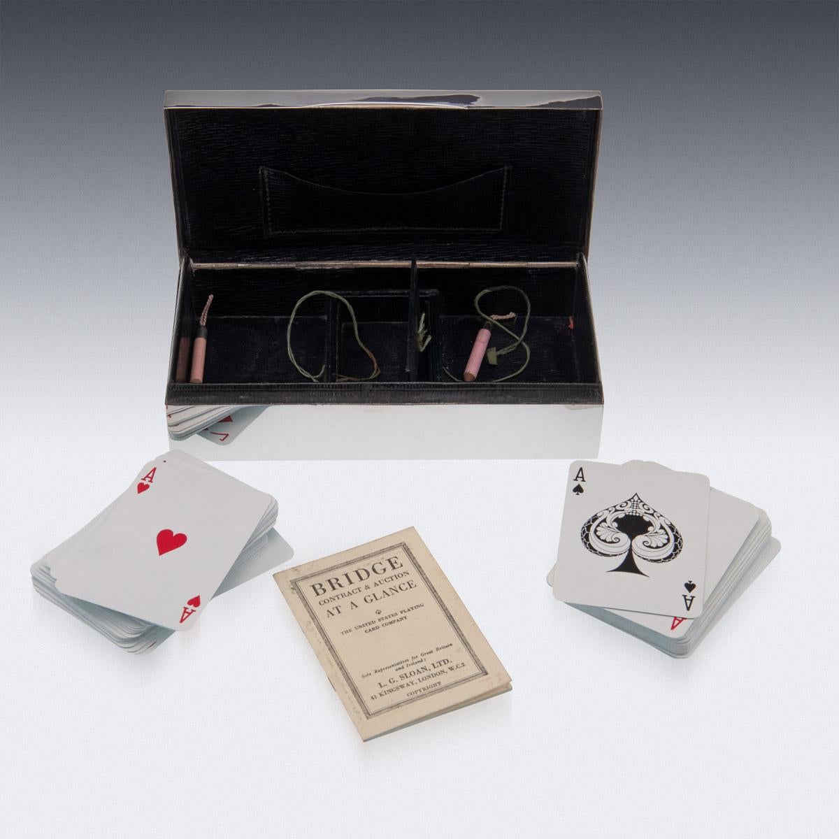 Scatola per il gioco del ponte in argento massiccio del XX secolo, Mappin & Webb, 1918 ca. in vendita 4