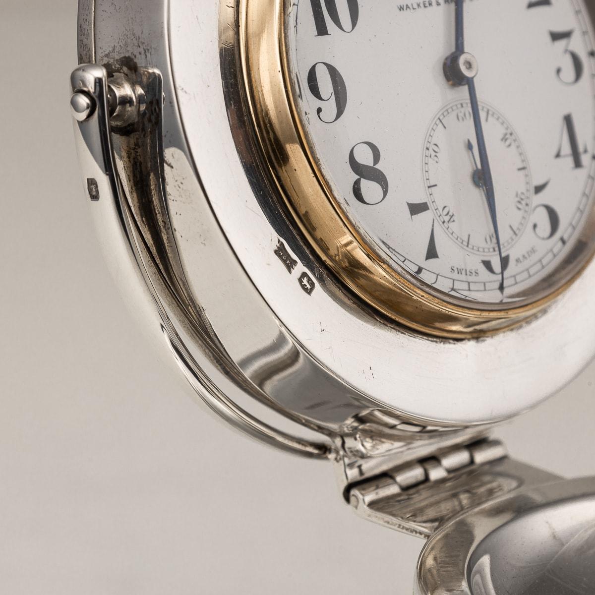 20th Century English Solid Silver Capstan Desk Clock & Inkwell, Sheffield c.1933 For Sale 10