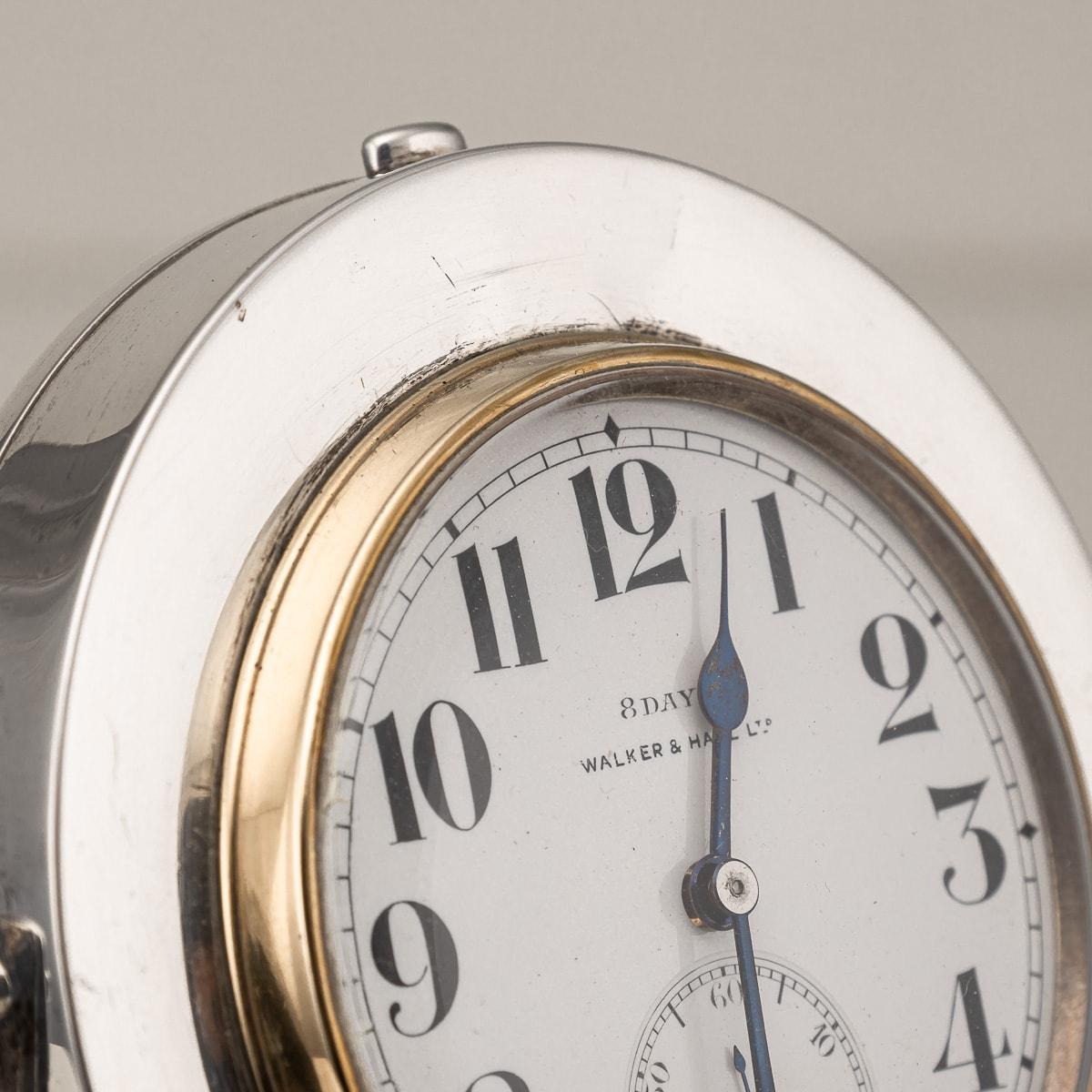 20th Century English Solid Silver Capstan Desk Clock & Inkwell, Sheffield c.1933 For Sale 12